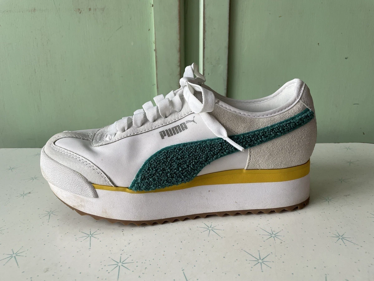 Size 6.5 PUMA Roma Amor Heritage White Green 2019 Bottoms Brand