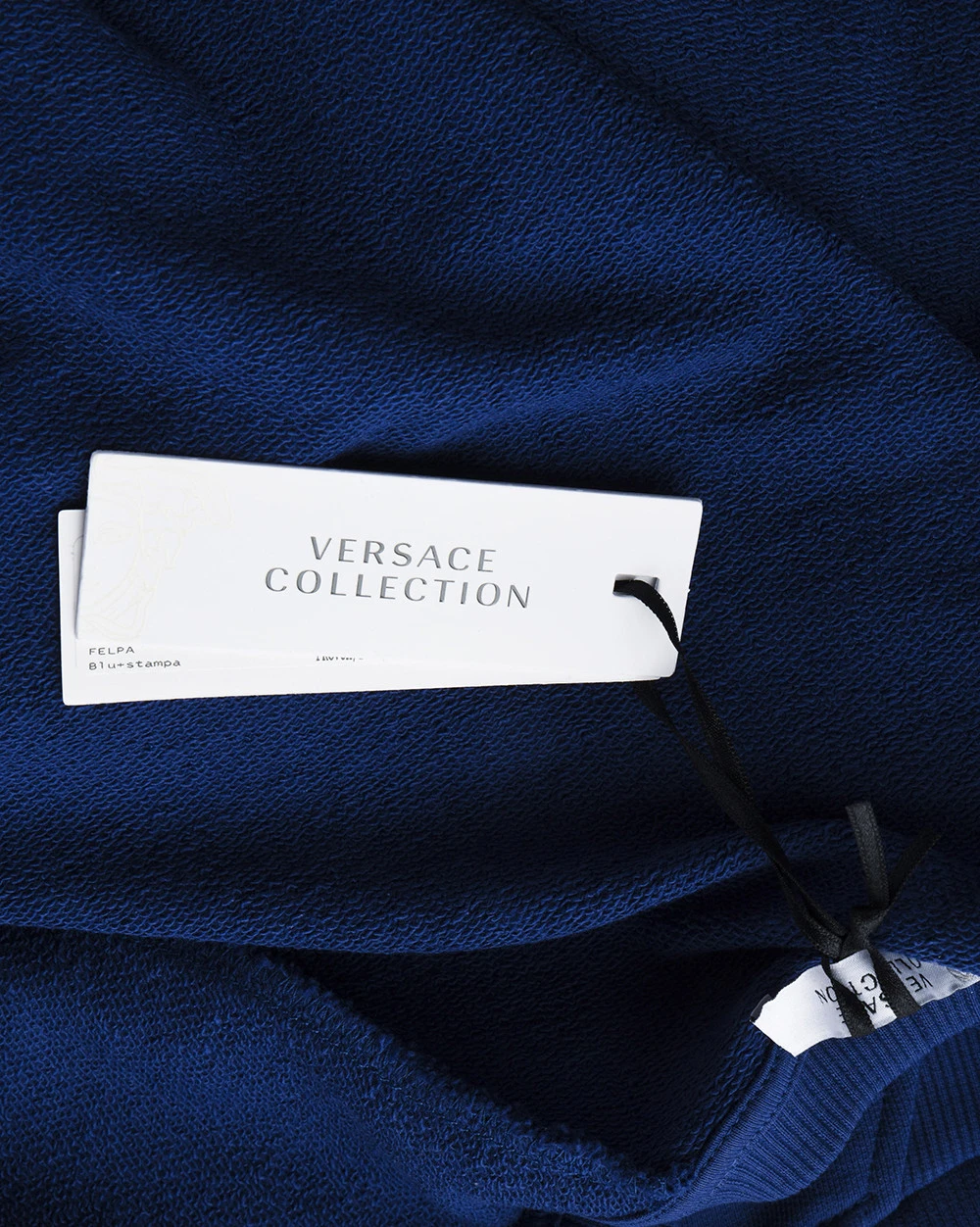 Felpa Versace Collection Sweatshirt Hoodie Uomo Blu V800687SSVJ00358 V7023