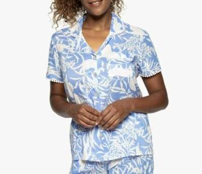 Cyberjammies Nora Rose Elizabeth Pyjama Top Blue Animal Print Size 12  UK