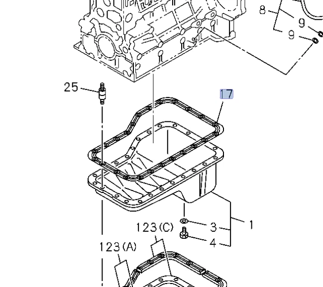 Oil Pan Gasket For ISUZU NRR NPR NPR-HD NQR 4HK1 5.2L 4HG1 4.6L 4HE1 4.8L 04-10 - Image 2 of 4