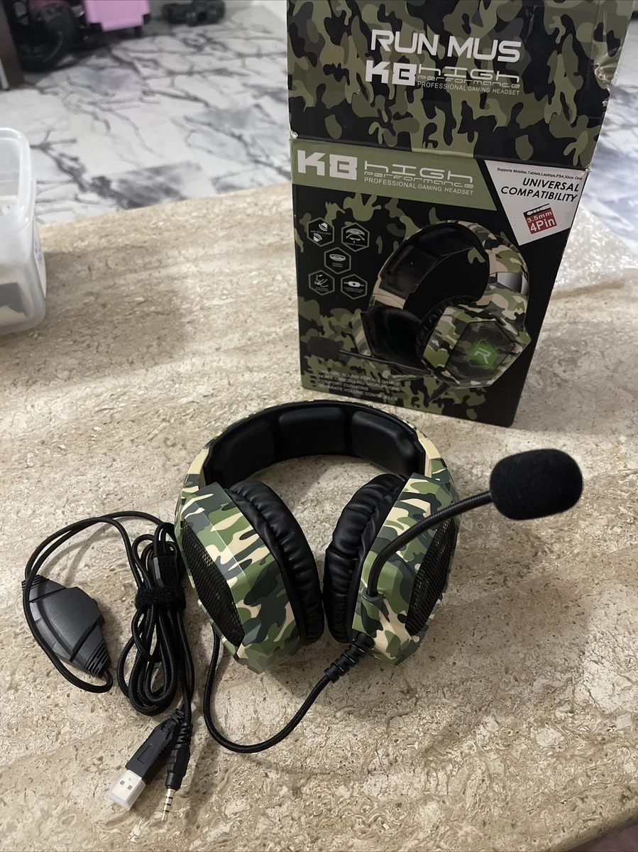 Telegraf kompensation koncept RUN MUS K8 PS4 Universal Headset Wired PC Stereo Gaming Headphones,  Camouflage | eBay