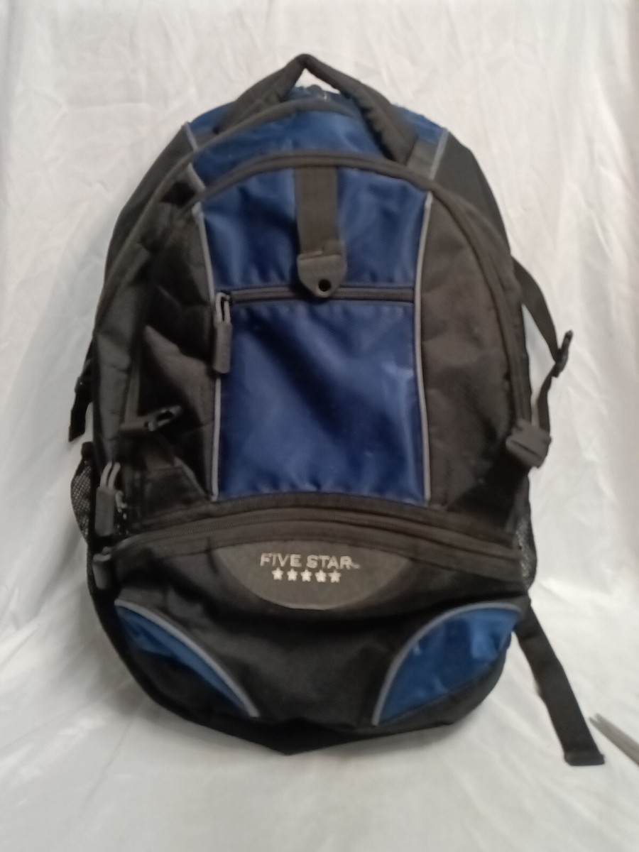 Five Star School Backpack Blue Black