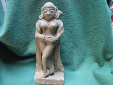 Antique 10" Tall India Hindu Carved Stone HINDU GODDESS   As Shown In Photo's