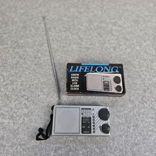 Retro LIFELONG AM/FM Radio with LCD Alarm Clock Model 845 Open Box Working vtg