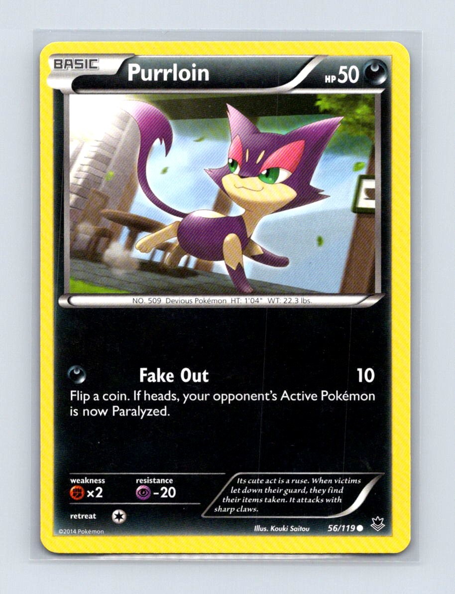 Purrloin 56/119 Common Phantom Forces Pokemon Lightly Played