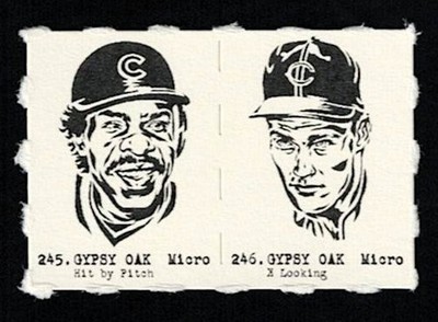 ANDRE DAWSON - CHUCK CONNORS Uncut 2-Card Panels RARE Baseball MICRO Card