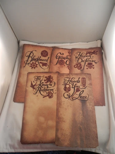 WALT DISNEY WORLD PIRATES OF CARIBBEAN TREASURE MAPS "NEW" SET OF 5