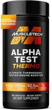 MuscleTech Thermogenic Testosterone Booster for Men, AlphaTest Thermo - T-Boost 