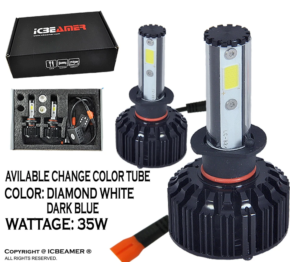 ICBEAMER x2 H7 35W COB Canbus LED Direct Replacement Halogen Lamp B2 - Image 2 of 4