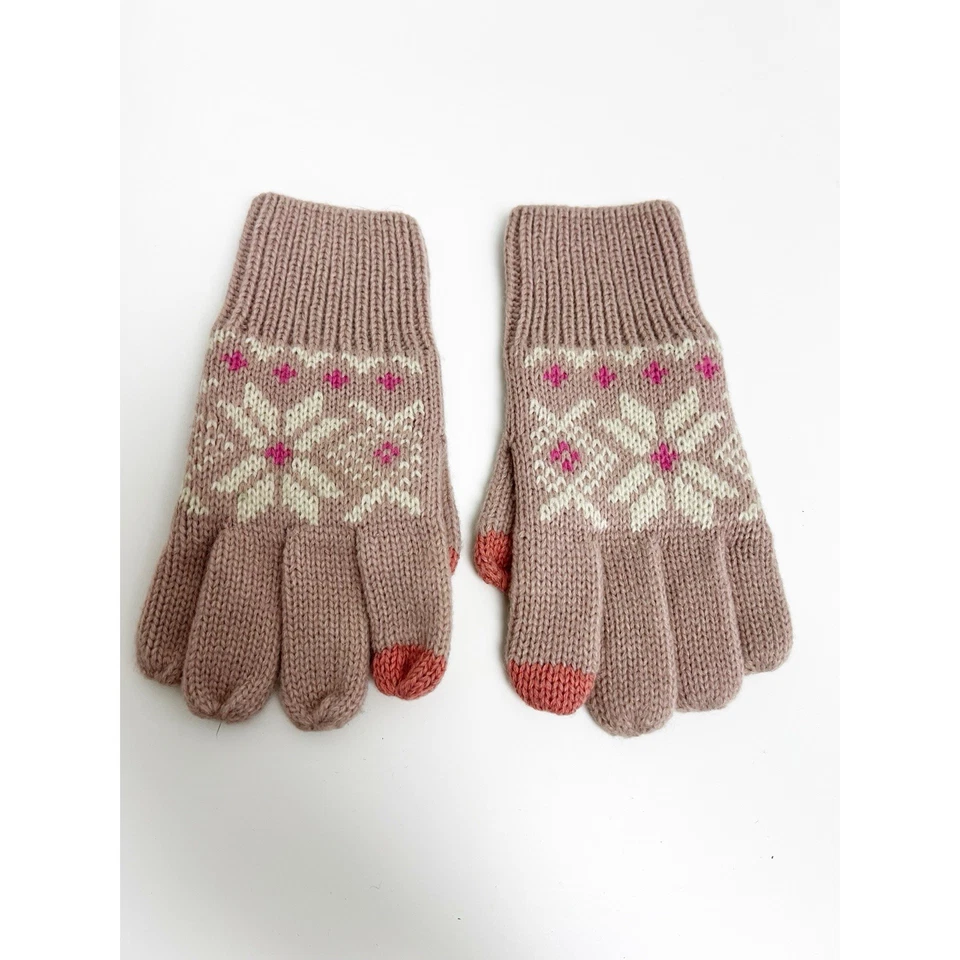 GAP Niños Niñas Polvoriento Rosa Isla Justa Tejido Gorro Sombrero Conjunto Guantes Talla L/XL Foto 3 de 4