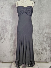 Vintage Y2K Maxi Dress Womens 8 Black Metallic Fairy Whimsigoth Asymmetric Hem