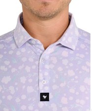Bad Birdie Baby Lush Golf Purple White Polo Shirt Men's Size Small