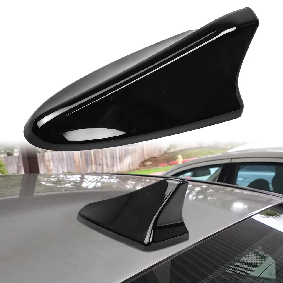 Cubierta aérea AM/FM de aleta de tiburón negra brillante para Genesis Sedán G80/Cupé Foto 2 de 4