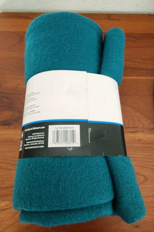 Manta rectangular de lana 50x60 pulgadas verde azulado pilares Foto 2 de 2