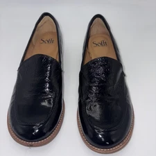 Sofft Napoli Black Crinkle Patent Leather Wmn's 8.5M Casual Dress Comfort NEW!