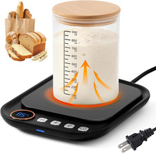Sourdough Starter Warmer Mat Heating Jars up to 40 Oz Temp Memory Function Timer