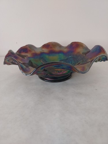 Vintage Fenton Farmyard 10" Carnival Glass Bowl - Picture 3 of 5