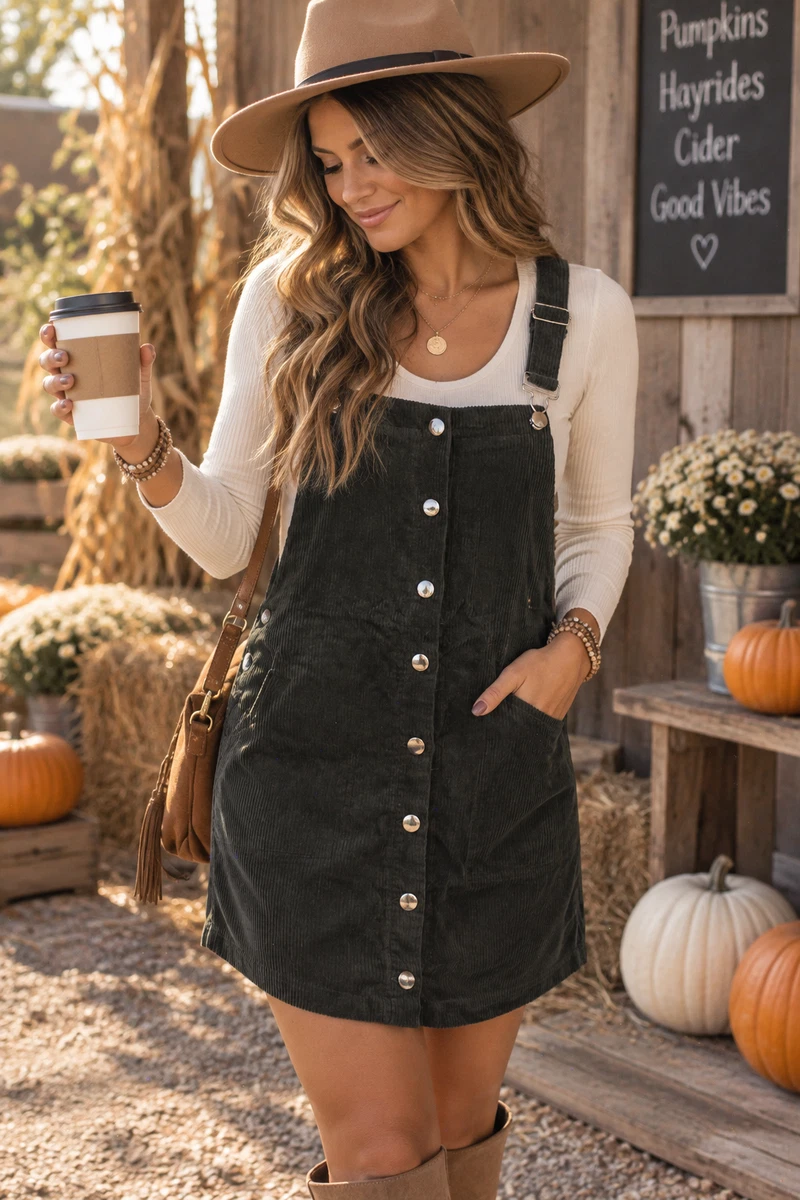 corduroy jumper dress knee length 25+ Overall Dresses for Women for sale pinafore dress vintage