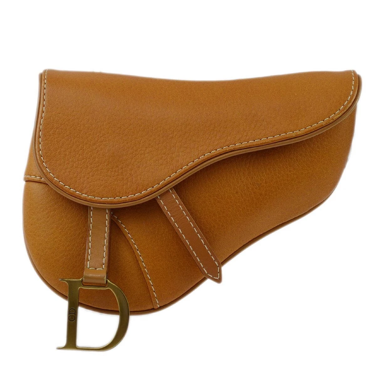 Mini sac pochette selle en cuir marron Christian Dior 71BM 1003 AK31562h