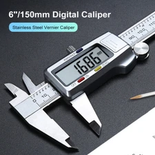 6"/150mm Stainless Steel Vernier Caliper w/Large LCD Screen Digital Caliper New