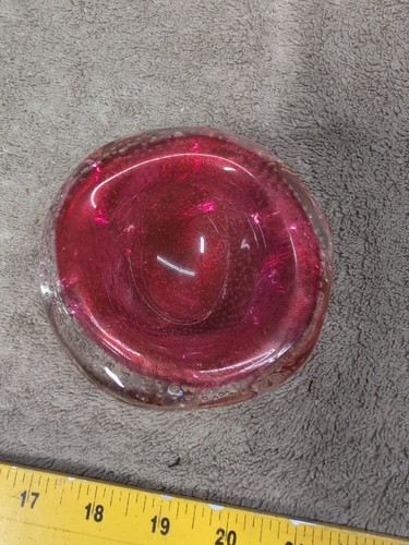 Una ciotola vintage Archemede Seguso vetro artistico di Murano rosso rubino 5 pollici e 4 in dia - Foto 7 di 9