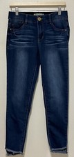 Democracy Ab Technology Jeans Size 6 Raw Hem Light Distressed Mid Rise