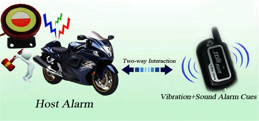 Motorcycle Lock Security Two Way Alarm Remote Control Engine Start Anti Cut Off - Image 2 of 4