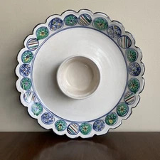 Vintage Kinichi Shigeno Chip and Dip Pottery Platter Tray