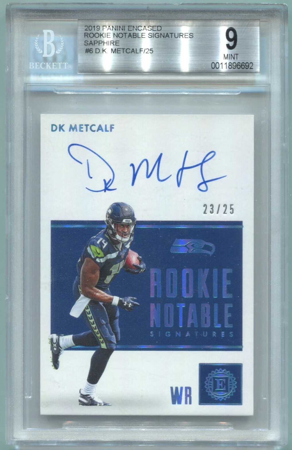 DK Metcalf Panini Encased Rookie Notable Signatures #DKM Base