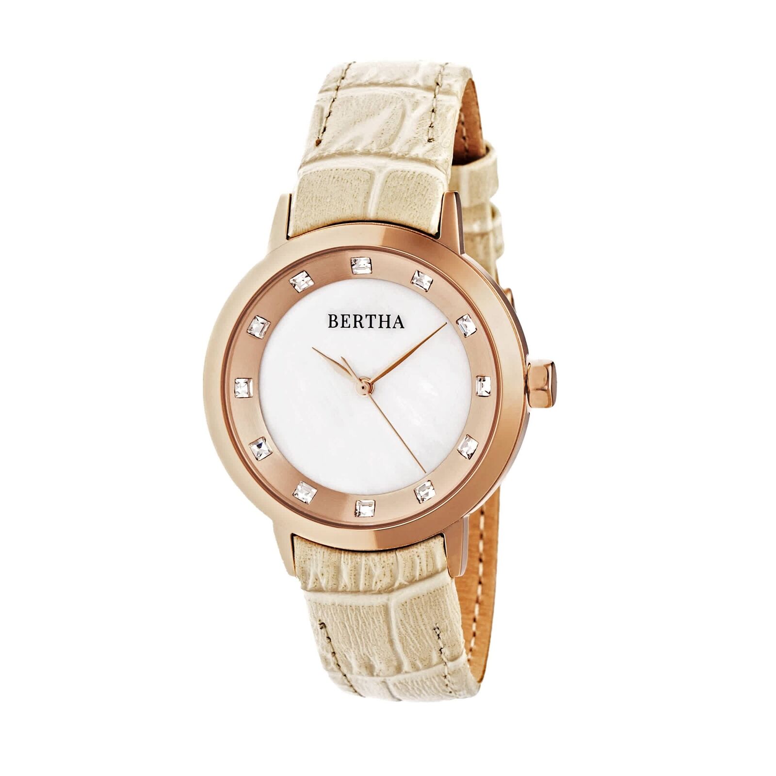 Bertha Cecelia Crystal Cream Dial Ladies Watch BR7504
