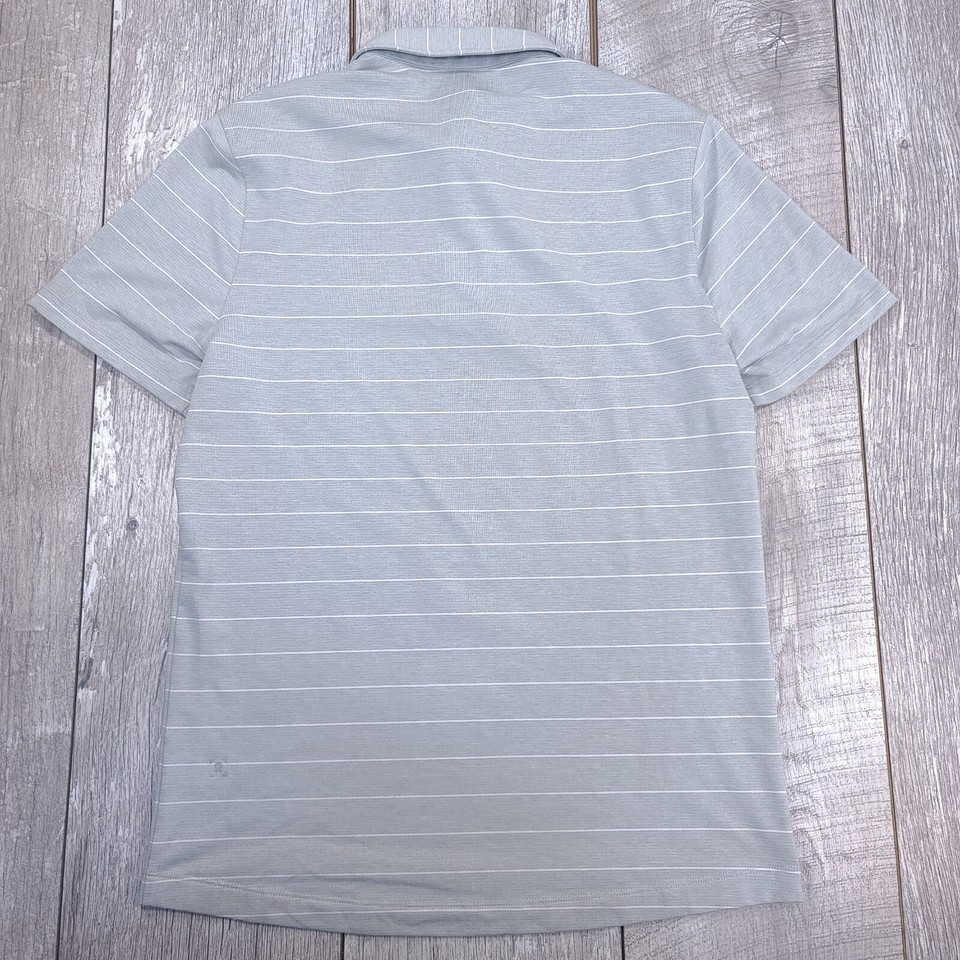 Lululemon Mens Evolution Polo Shirt Size Small Gray Golf Short Sleeve
