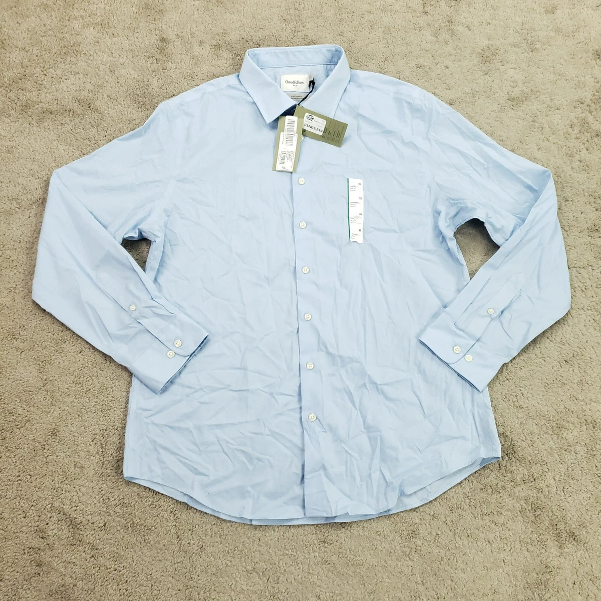 Goodfellow Co Dress Shirt Mens Extra Large Blue Slim Fit