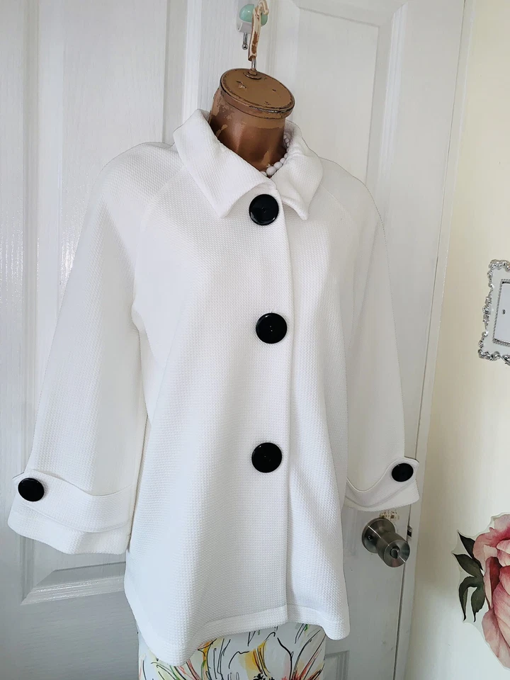 Chaqueta Joseph Ribkoff Swing Blanca Reino Unido Talla 12 Foto 3 de 4