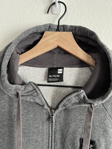 Under Armour Herren Hoodie Langarm Sweatshirt grau durchgehender Reißverschluss Größe XL - Bild 4 von 19