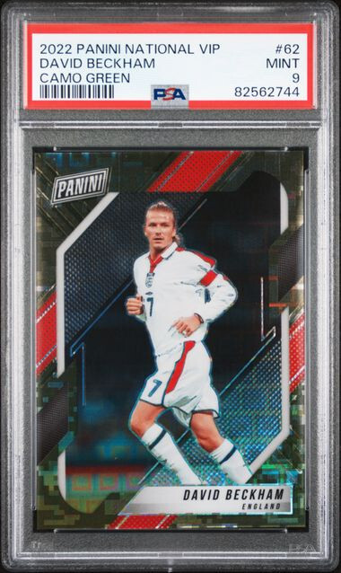 2022 Panini National Gold VIP David Beckham Green Camo /25 #62