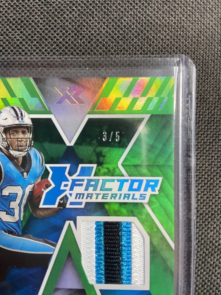 2021 Panini XR Emerald Chuba Hubbard 3 Color Rookie Patch RC # 3/5 