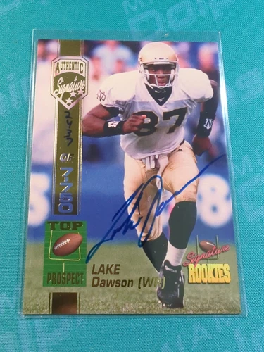 1994 Authentic Signature Lake Dawson Autographed Card #15 2437/7750 Notre Dame!