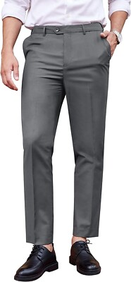 Coofandy Men's Classic Fit Dress Pant Flat Front Straight Dress Pants ...