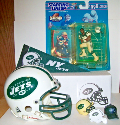 NFL NEW YORK JETS RIDDELL FOOTBALL MINI HELMET 3 5/8 LOT NFL NEW YORK JETS RIDDELL FOOTBALL MINI HELMET 3 5/8 LOT