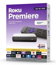 Roku Premiere 4K/HDR Streaming Media Player with HDMI Cable & Remote *OPEN BOX*