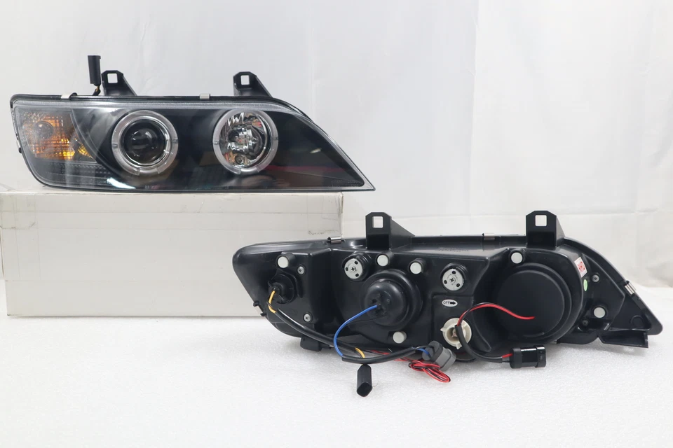 Black 1996-2002 BMW Z3 LED Halo Projector Headlights Head Lamps Pair Left+Right — 第 4/4 张图片