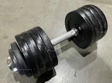 Black All Iron 50lb 52.5lb Adjustable Weight Dumbbell GYM Full Metal Plated