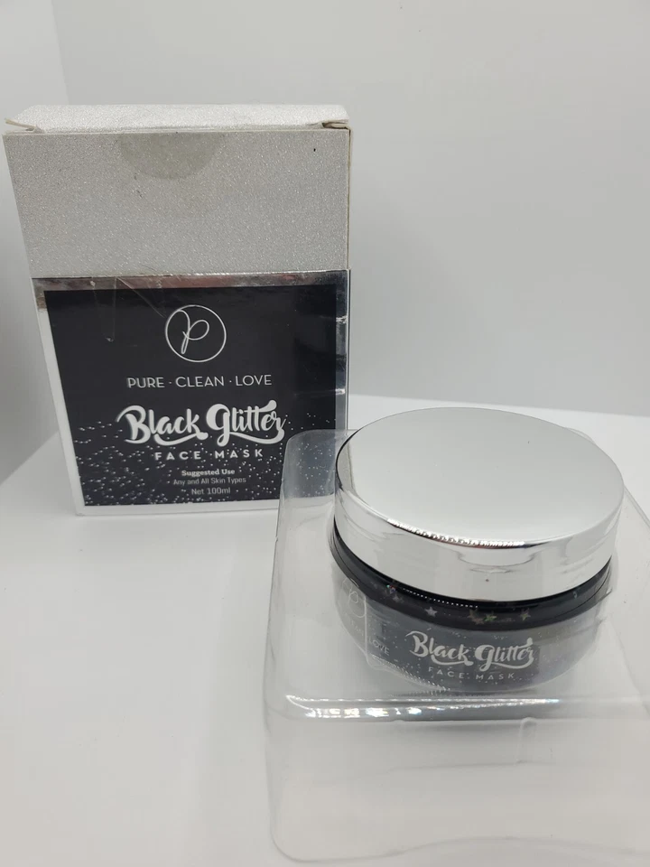 Mascarilla facial negra con brillo Foto 2 de 4