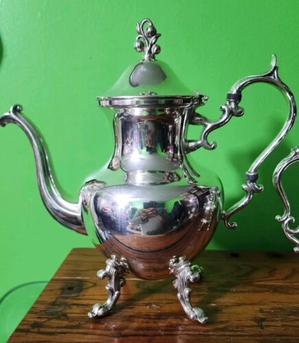 NICE VINTAGE BSC/ BIRMINGHAM SILVER CO SILVER ON COPPER 3 PC TEA SET ๐ต โ๏ธ๐ซ - Picture 15 of 19