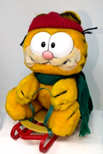 Vtg GARFIELD the Cat Takes the Mountain Sled 8  PLUSH 1981 Winter TAGS