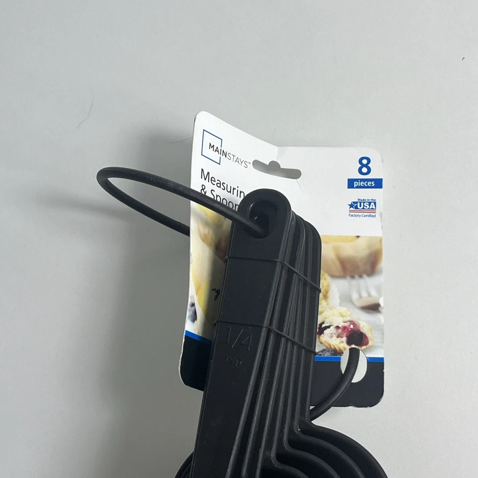 Mainstays Black Nylon Measuring Cup & Spoon Set , 8 Piece - Image 4 of 4