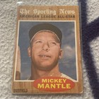 1962 TOPPS MICKEY MANTLE ALL STAR #471. LOWER GRADE CREASED. NEW YORK YANKEES