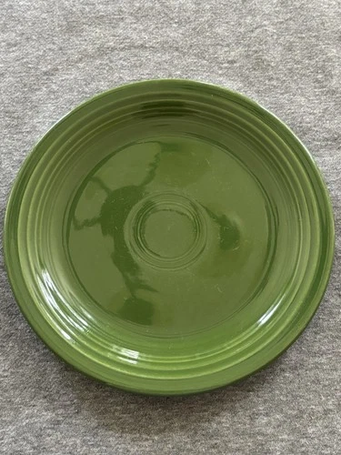 Vintage 1950's Genuine Fiesta HLC USA - 7.25" Wide Dessert Plate, Forest Green