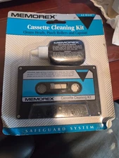 Vintage Memorex Cassette Head Cleaner Sealed Audio Tape Deck Cleaning NIP USA