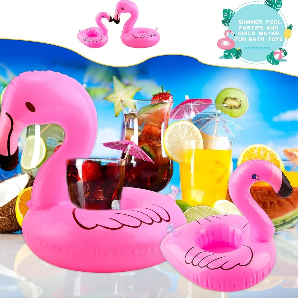 24 Pack Inflatable Flamingo Drink Holder Flamingo Drink Float Blow Up Flamingo C - image 3 of 4